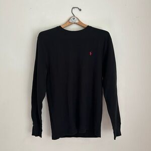 Ralph Lauren Black Long Sleeve with Red iconic Emblem